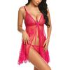 Women Lace Sleepwear Eyelash Halter Nightgown Sexy Lingerie Nightdress Underwear