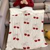 Kirsch Schleife Flanell Decke Warm Weich Halloween Weihnachten Sofa Warm Gemütlich Dekorativ Dekor Geschenk für Alle Jahreszeiten