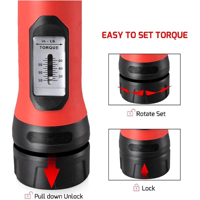 Preset Adjustable 10-65In.lb Manual Torque Driver Torque Screwdriver Home Repair Tools