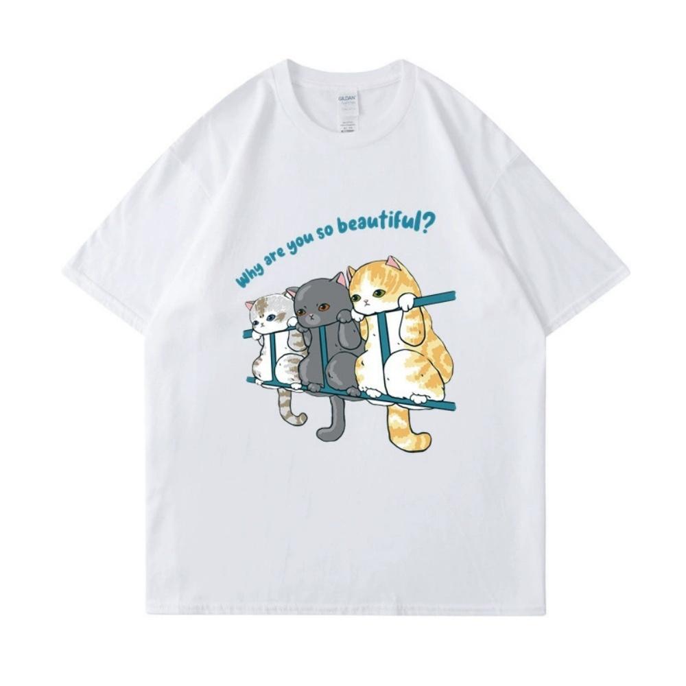 

Leave Me Alone Angry Cat Pattern Printed T-Shirt Summer Casual Top Fashion Short Sleeve Sportswear Women Summer Clothing 4XL