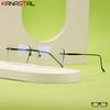 Men Pure Titanium Frameless Eyeglasses Blue Light Blocking Lens Women Rimless Glasses Prescription Myopia Reading Eyewear Frame
