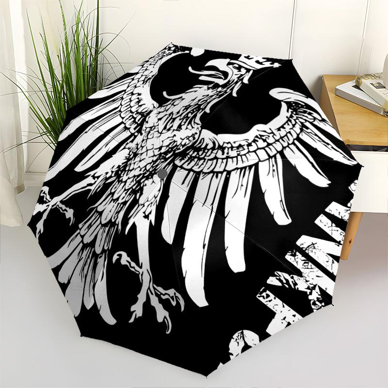 1 PC Automatic Folding Umbrella - Frankfurt Football Pattern Portable Foldable Design With 8 Ribs Christmas Birthday Gifts