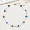 Four Leaf Clover Ten Flowers Necklace Light Luxury Sweater Chain Necklace Lucky Straw Collarbone Chain