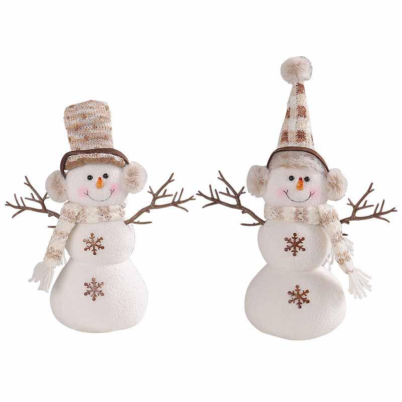 Creative Christmas Snowman Figurine with Dwarf Hat - Festive Desktop Decoration Ornament