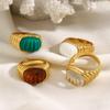 MamacitaSlay 316L Stainless Steel Acrylic Ring Waterproof 18K Gold Plated Jewelry Women's Elegant Ring 2025 High Quality Gift