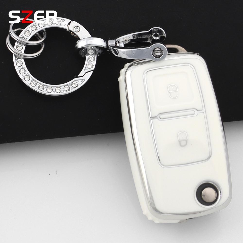 Pink Tpu Car Key Case Cover Shell For Vw Volkswagen Mk4 Bora Golf 4 5 6 Jetta Passat Polo Touran Skoda Octavia Seat 2 3 Buttons