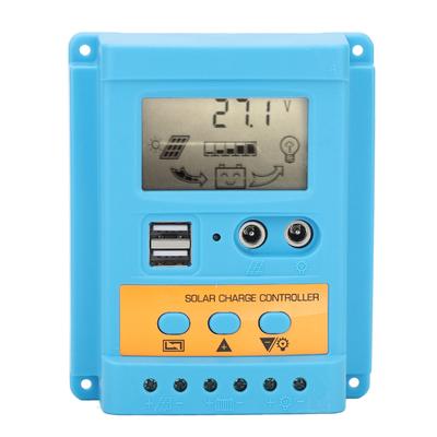 Solar Laderegler 12V 24V Automatische Erkennung 2 USB-Anschlüsse LCD-Display Hohe Effizienz für Versiegelte Batterie 50A