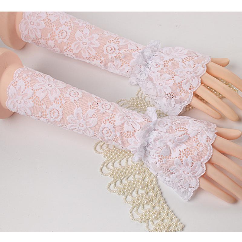Korean Style Lace Arm Sleeve Covers for Women - Conceals Scars & Tattoos, Short Sleeve Wristlets & Gloves.