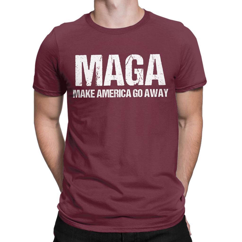 Harajuku MAGA Make America Go Away  T Shirt Cotton Short Sleeve Greenland Crewneck Summer TopsTops