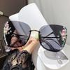 New Women's Cross-Border Fashion Rhinestone Sunglasses - Trendy UV Protection Korean Style