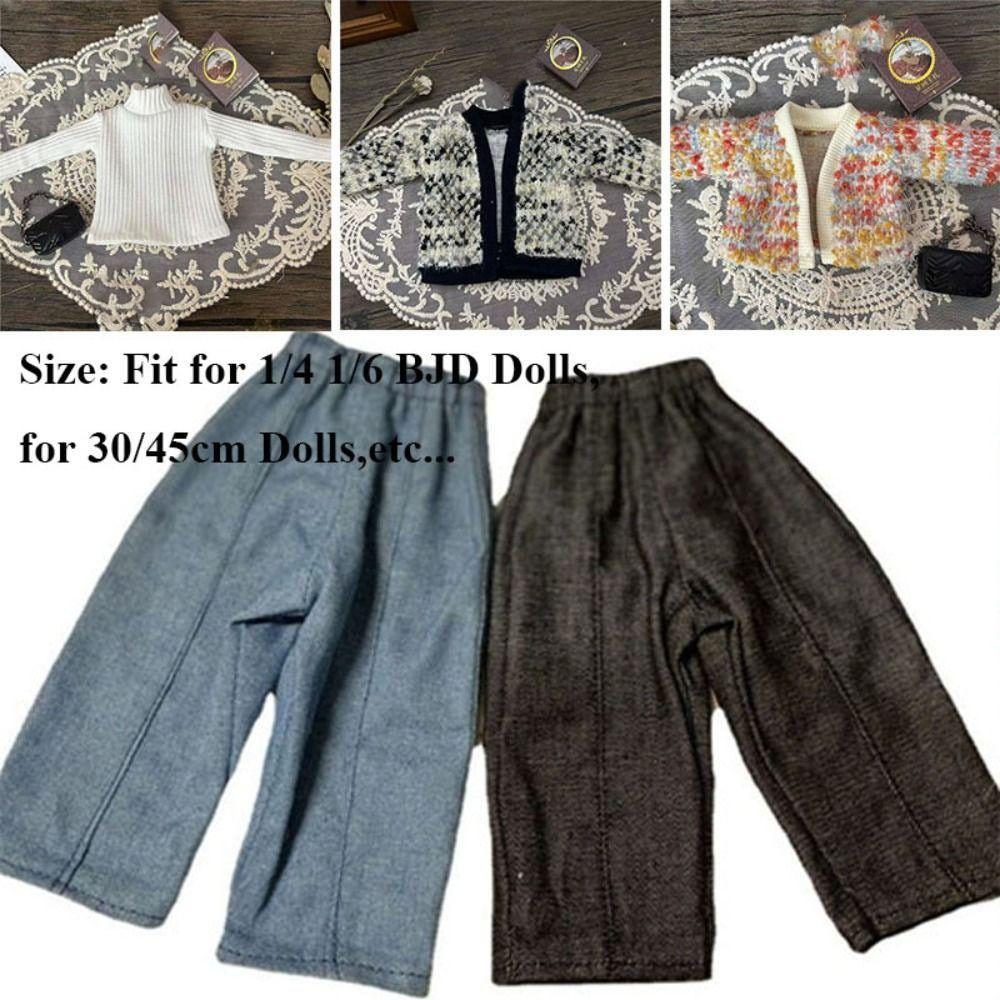 Elegant Knitted Cardigans Tops Cute Doll Jeans Pants for 1/4 1/6 BJD 30/45cm Dolls Doll Clothes
