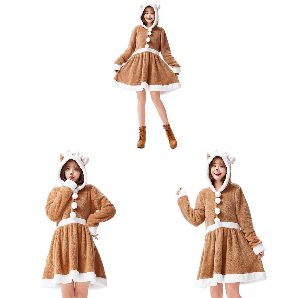 Holiday Reindeer Cosplay Dress For Women With Polyester Fabric For Stage Performances