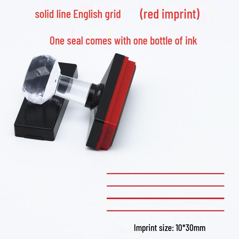 Vierzeiliger Drei-Linien-Englisch-Schreib- und Korrekturstempel für Lehrer