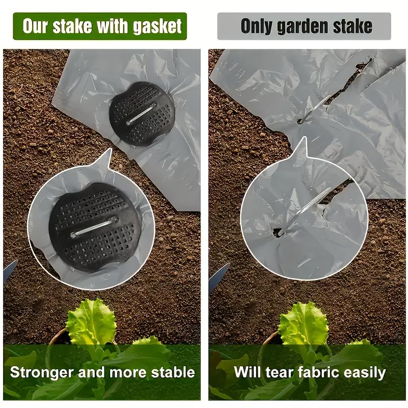 101pcs U-Shaped Galvanized Landscape Staples Garden Stakes Set with Plastic Fixing Washers And Installation Hook Tool for Weed