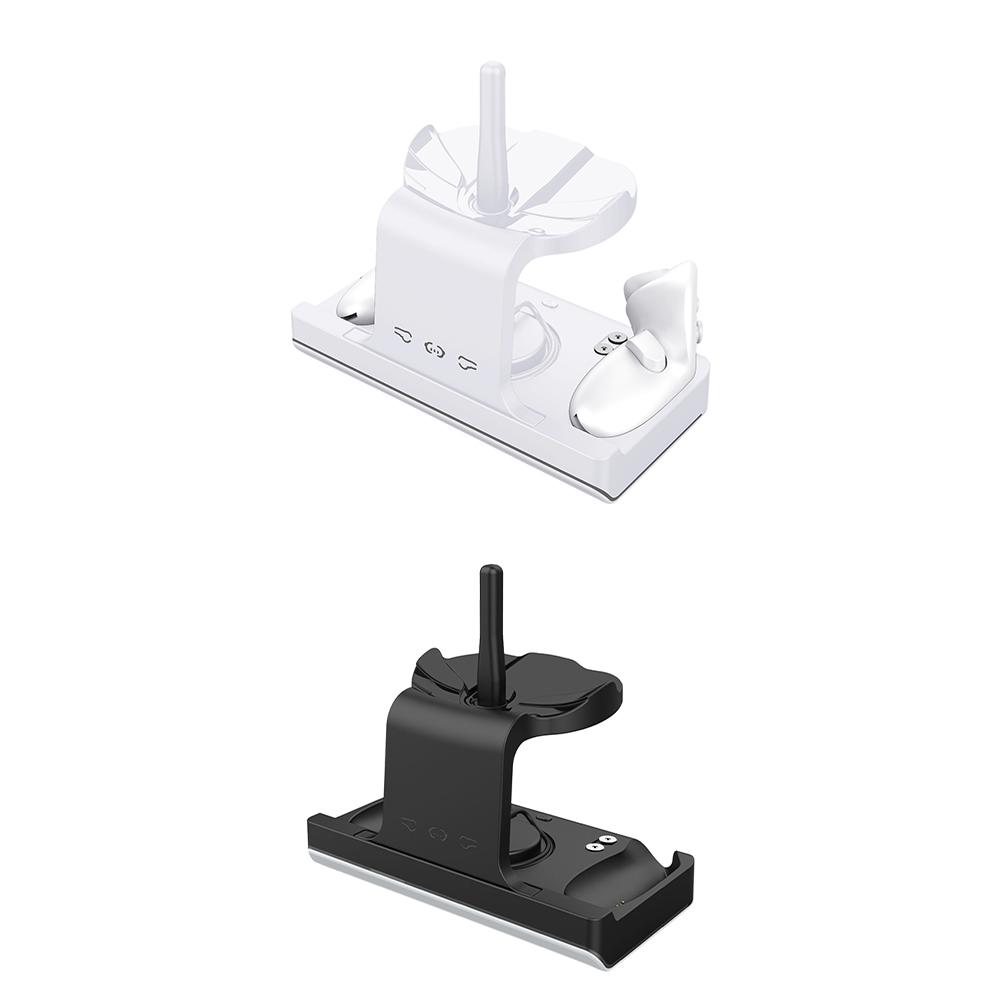 RGB Charging Station VR Headset Display Stand With LED Indicator Controller Handle Batteries Compatible For Meta Quest 3 Headset Controllers