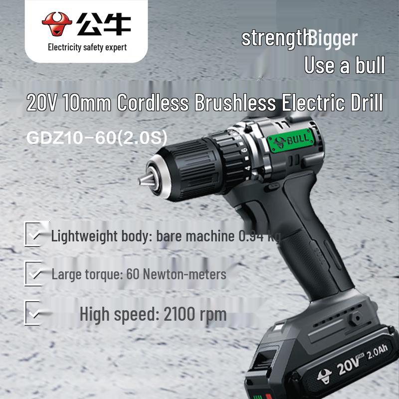 

BULL Cordless Brushless Electric Drill & Screwdriver CN plug (adapter included)