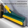 V Shaped Crevice Floor Scrub Brush With Stiff Bristles And Water Squeegee For Bathroom Kitchen Deep Cleaning