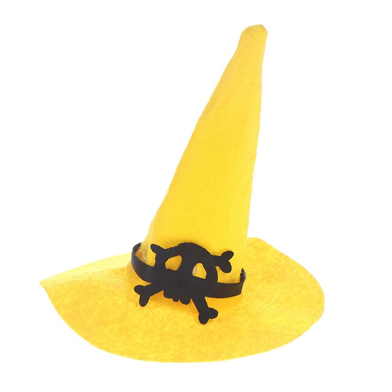 3Pcs Miniature Dollhouse Mini Color Felt Witch Hats For Halloween House Decoration Dolls Accessories Kids Play Toys Witch Hats