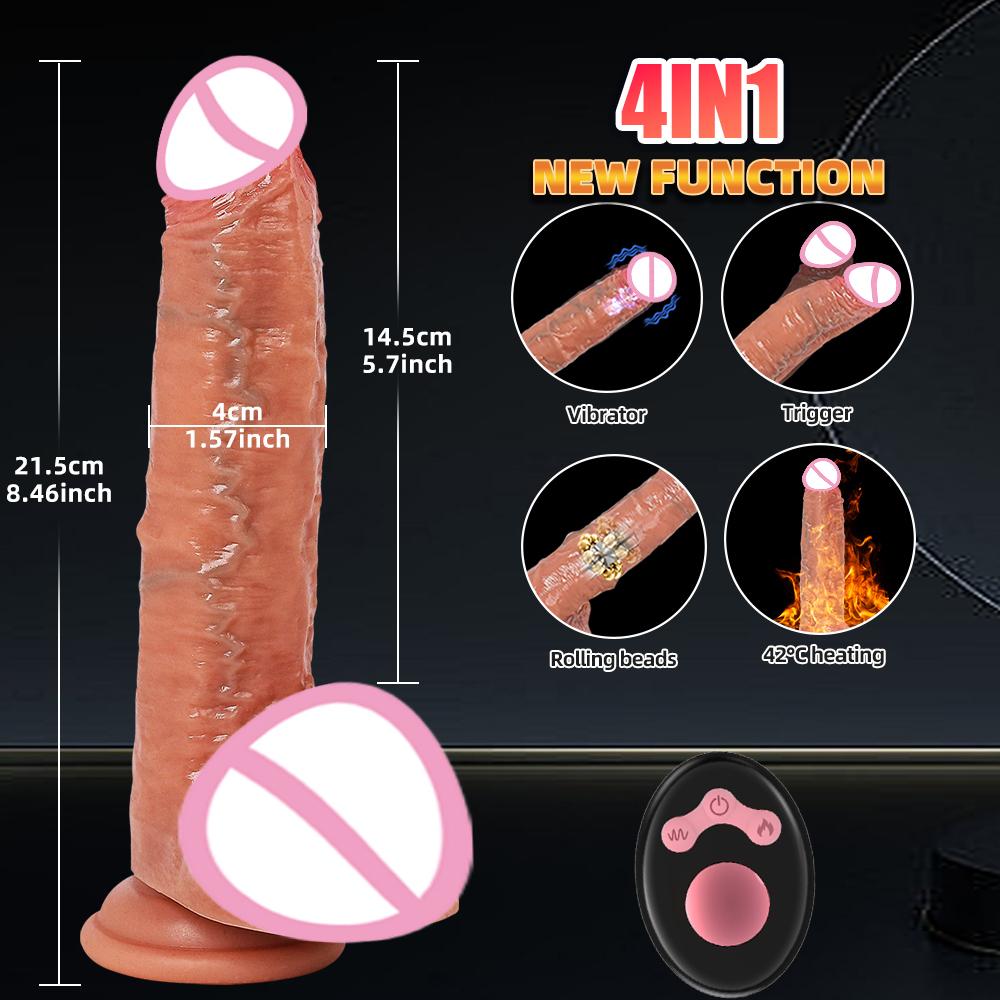 New Feature Realistic Dildo Vibrator Women Masturbation Telescopic Heating Penis  G-Spot Vagina Anal Vibro Gode Adult Sex Toy 18