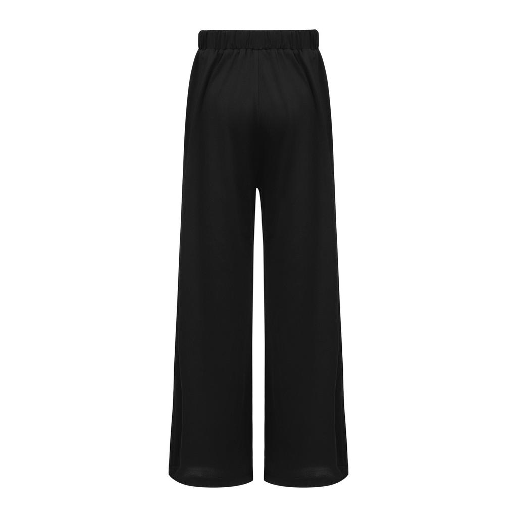 Elastic Waistband Wide-Leg Pants for Boys: Solid Color Dancewear for Liturgical Praise Performance