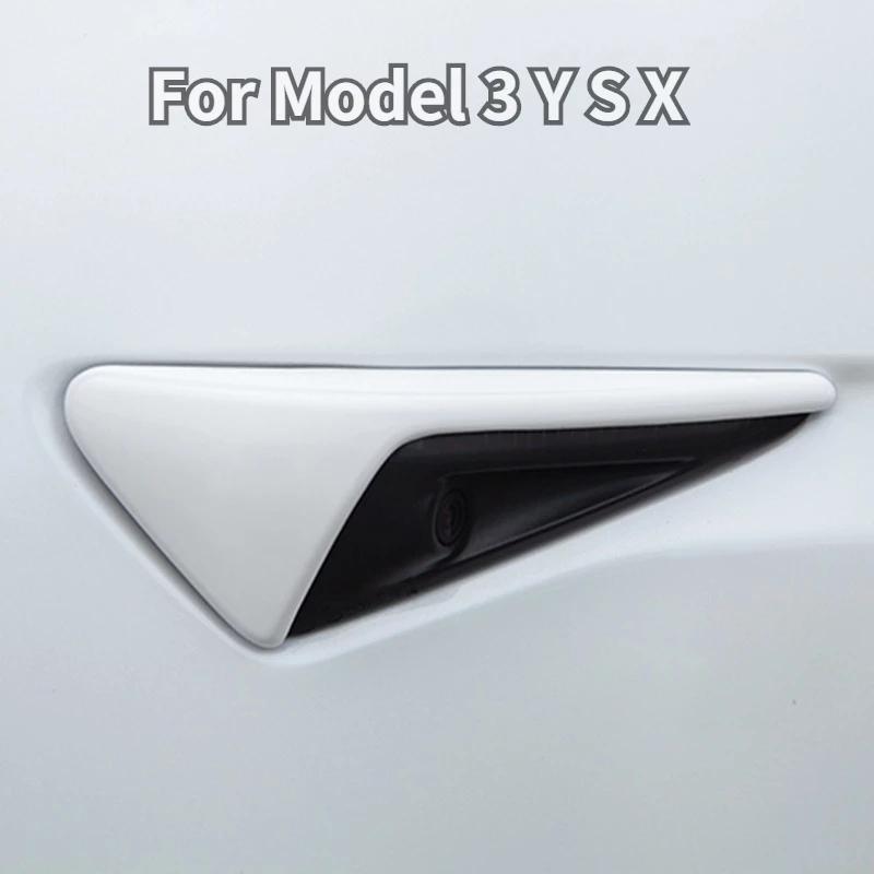 1 Pair For Tesla Model 3 Y X S Side Camera Carbon Fiber ABS Protection Cover For Tesla Model 3 Model Y Car Accessories 2017-2022