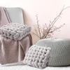 Einfarbige Knoten-Zierkissen 33CM Sofa Plüschkissen Weiches Fensterbankkissen Wohnzimmer
