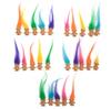 10 PCS Long-haired Lucky Mini Troll Dolls, Assorted Hair Colors, 0.78" Bodies, 2" Hair. Cake Toppers, Action Figures, School Project, Arts and Crafts,