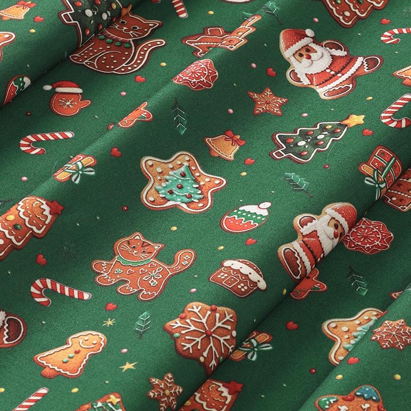 0.5m/1m/5m Cartoon Christmas Snowman Printed Fabric for Sewing Sofa Cover Apron Curtain Tablecloths Christmas Decorative Fabrics