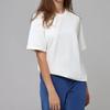 Damen Einfarbig Kurzarm Frühling und Sommer Modelle von Einfarbig T-Shirt Baumwolle Kurzarm Lose Hundert Tops