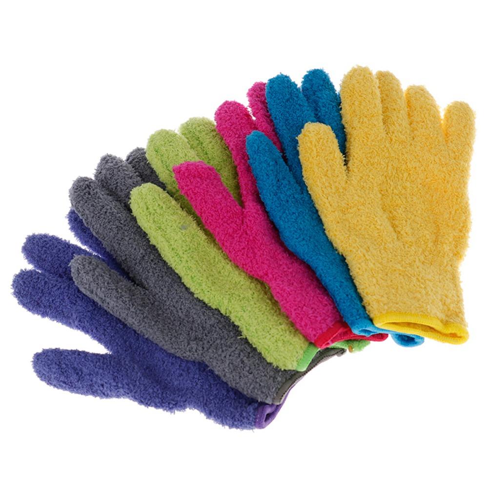 1 pair Reusable Car Care Absorbent Coral Fleece Dust Remover Removal Cleaner Cleaning Glove