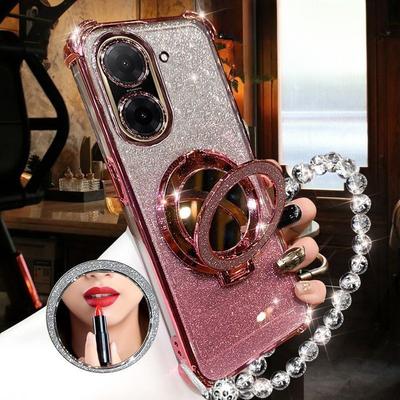 Shockproof Glitter Plating Case For Xiaomi Redmi A5 A3 A1 Turbo 4 3 Pro Crystal Bracelet Mirror Magnetic Holder Cover
