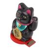 Waving Arm Lucky Cat Solar Powered Light Sensing Rotatable Base Bring Wealth Good Luck 5 Inch