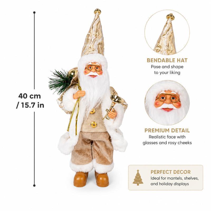 New Santa Claus Standing Figurine Christmas Decoration Window Display Ornament Home Decor Items And Gifts