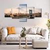 5Pcs Manhattan Bridge Paintings New York City Skyline Pictures Wall Poster Home Decor 5 Panel Room Decor Canvas Art HD Print