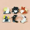 Creative Yin Yang Animal Brooch - Fox & Rabbit Cartoon Badge with Alloy Drip Oil Ornaments