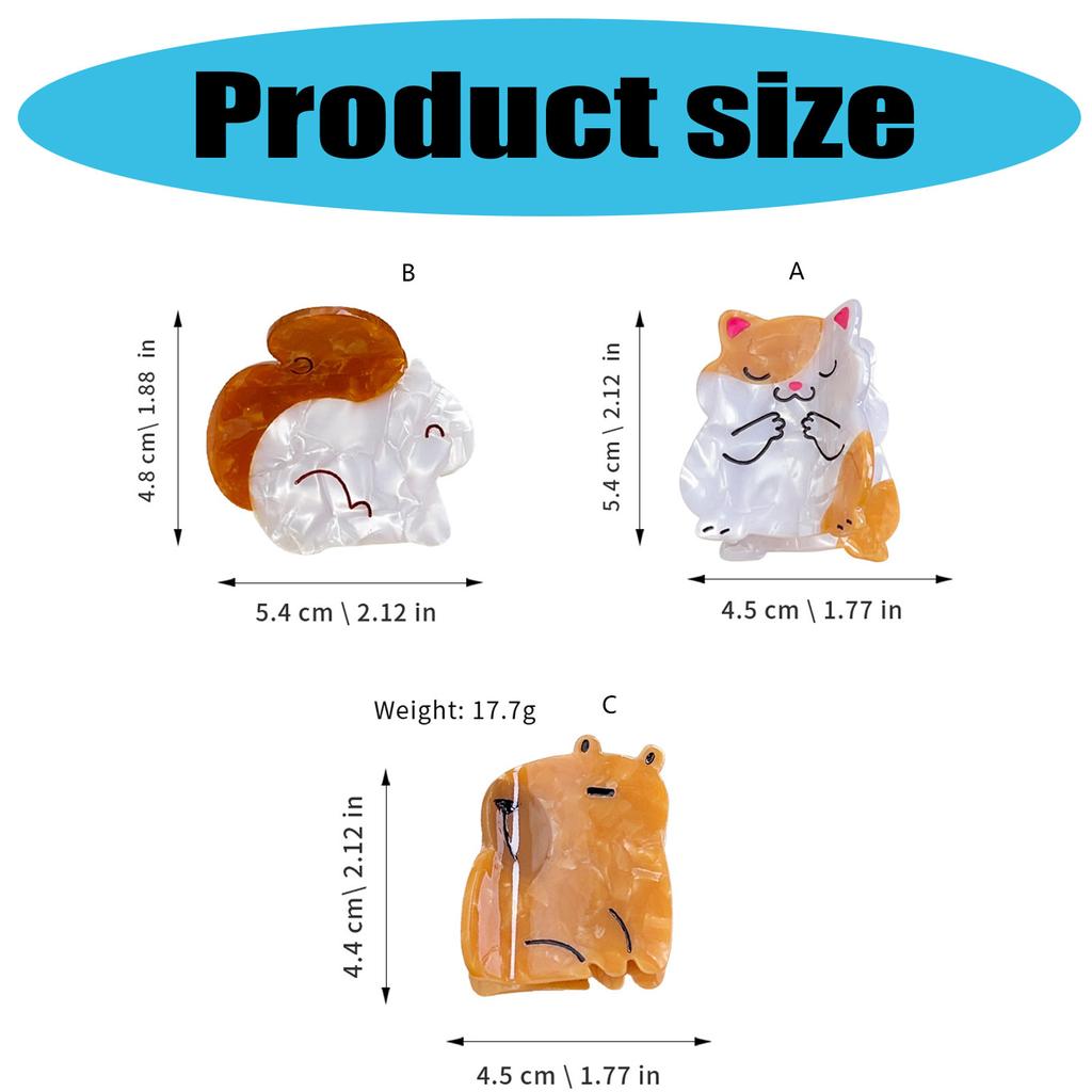 Hair Claw Clip Kitten Theme Hair Claw Clamp Lovely Valentine's Day Hair Holder Barrettes Strong Hold Hairpin for Girls