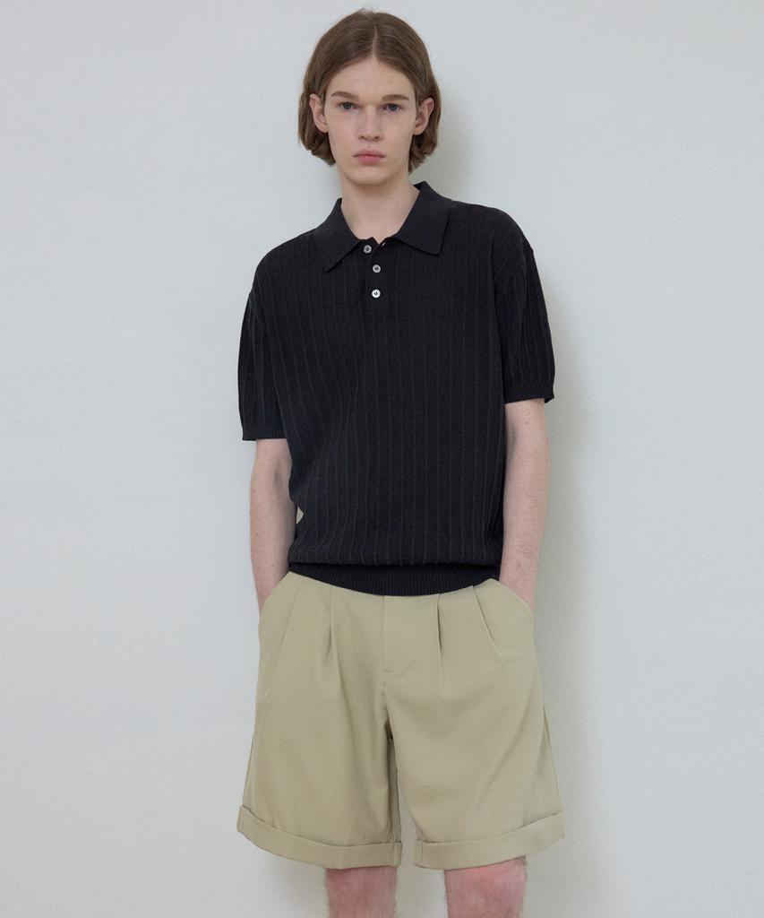Wednesday Oasis Cool Washable Collar Half Symbol Knit_Black(Wc25-Kn21)