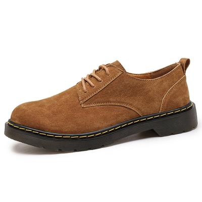 Large Size Leather Casual Tooling Trendy Shoes Low-top Suede Matte Martin Shoes Men's Platform Big Head Leather Shoes