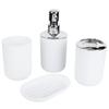 4Pcs Set Bathroom Kit Accessory Plastic Lotion Bottle Storage Cup Rinse Cup Soap Dish