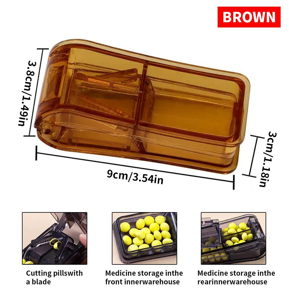 

1PC 2-in-1 medicine box cutter, suitable for carrying medicine cutters at home with the medicine storage box
