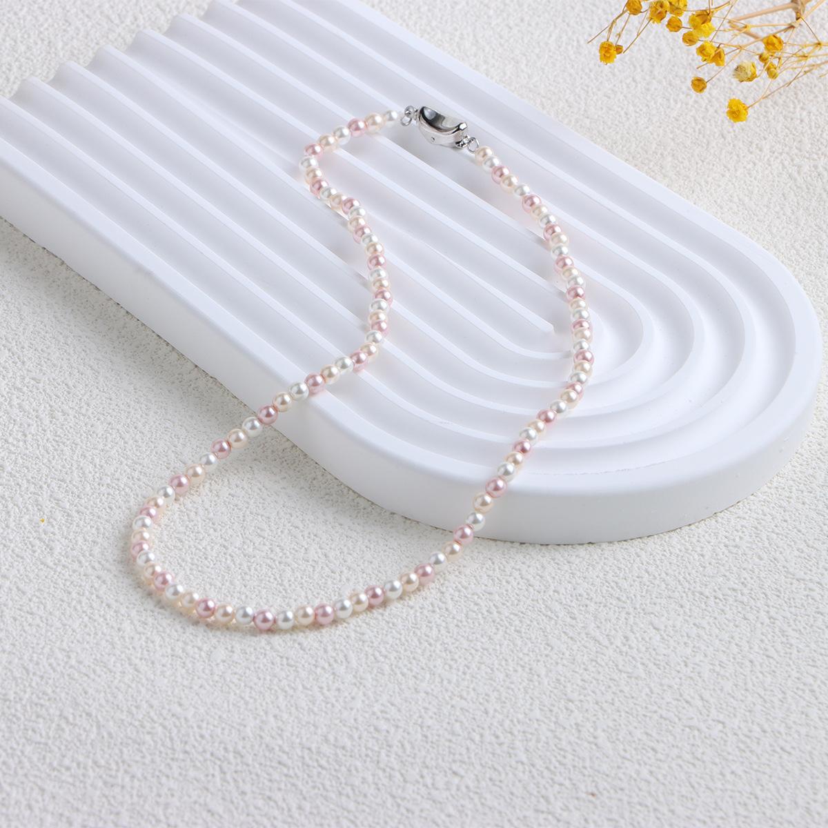 Премиальное бусины жемчуг ожерелье конфетный цвет жемчуг ключица цепь слиток пряжка блогер такое же ожерелье