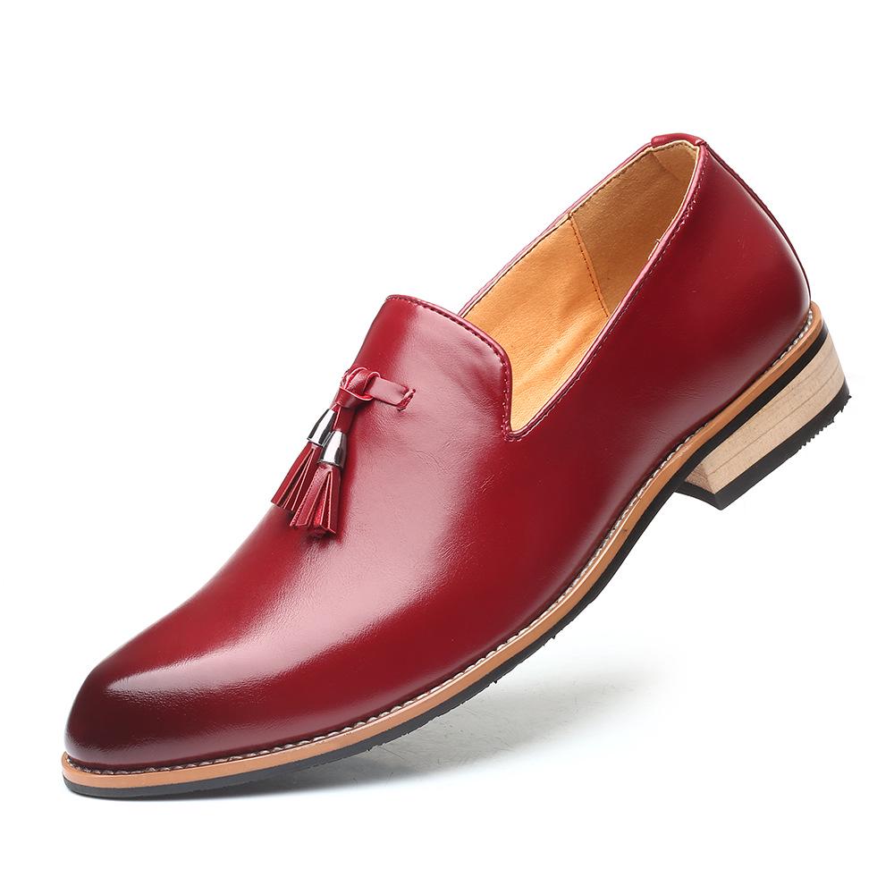 Klassisk Luksus Vintage Mote Utendørs Herre Spiss Tå Business Formell Enkelsko Slip-On Lærsko Stor Størrelse Herresko Komfortable Sko