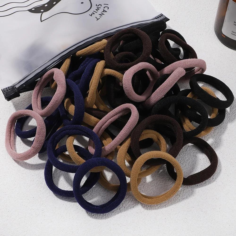 30Pcs/Set Women Elastic Hair Bands Girls Colorful Nylon Rubber Bands Headband Scrunchie Kids Ponytail Holder Hair Accessories