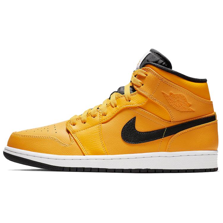 New Jordan 1 Mid University Gold Black 554724-700
