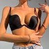 Invisible Open Back Deep V Push-Up Seamless Halter Bra for Wedding and Evening Gowns