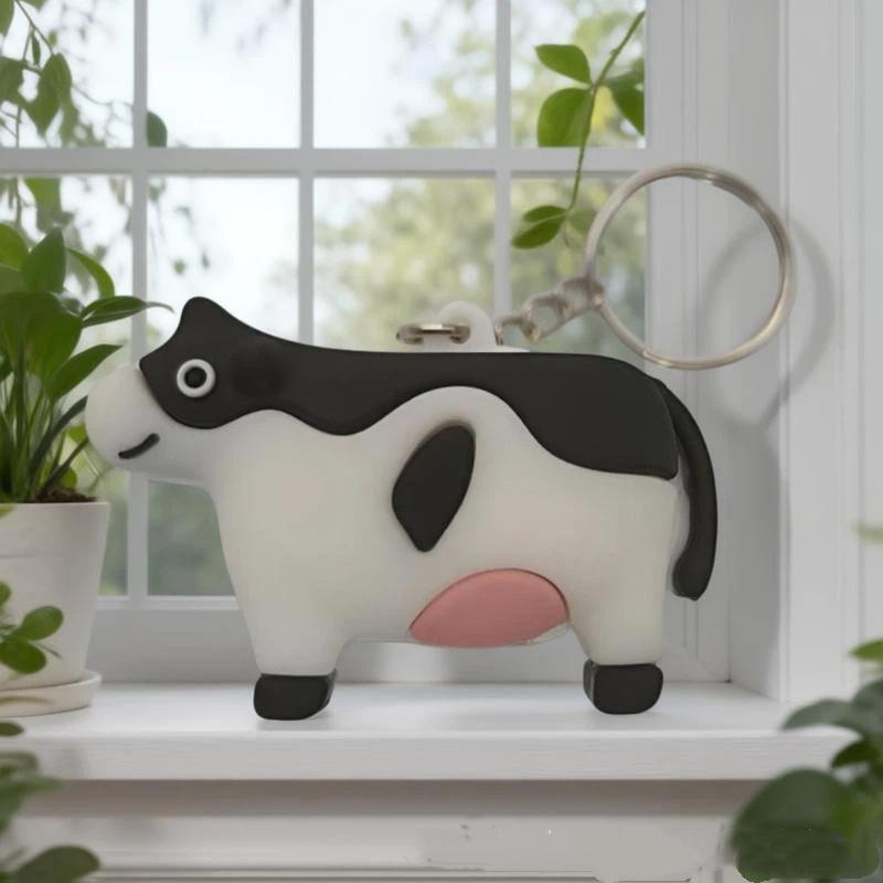 Cow Dog Stress Relief Luminous Sound Making Keychain Fun Prank Venting Abstract Idol Creative Cultural Gift Plastic Material
