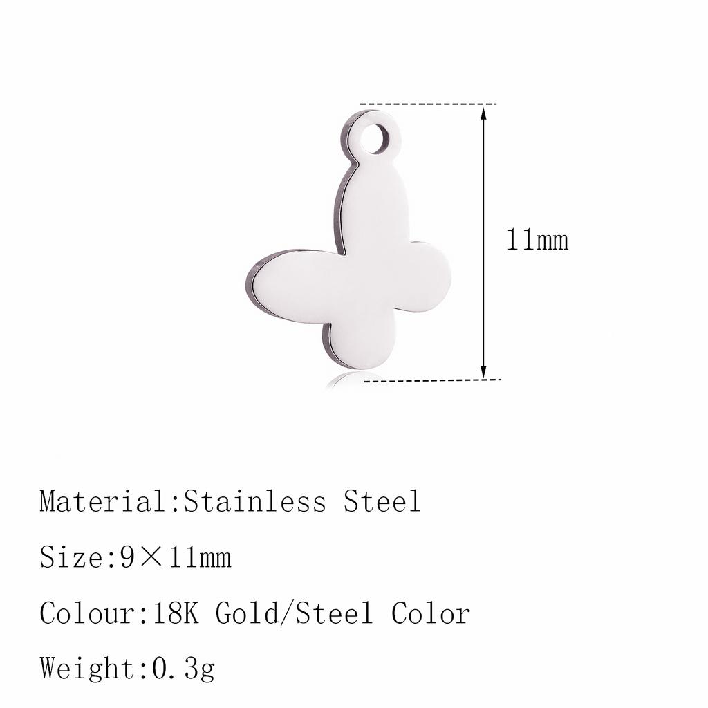 5PCS Mini Star Moon Charms For Making Necklace Bracelet Pendants Findings stainless steel Flower Love Charm DIY Handmade Jewelry