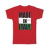 Made In Italy Flag Retro Artistic Italian Expat Country T Shirt