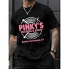 European Sizes Men's Fashion Trend Tshirt, Pinky's Records Discs, Record Store Creative Pattern Design Print, a Musthave for Sports