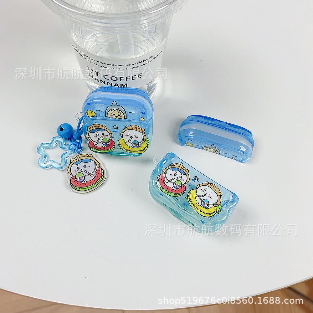 Cute Swimming Jiika Wow for AirPods 1 Apple Case Bluetooth Pro1gen Headphone Case